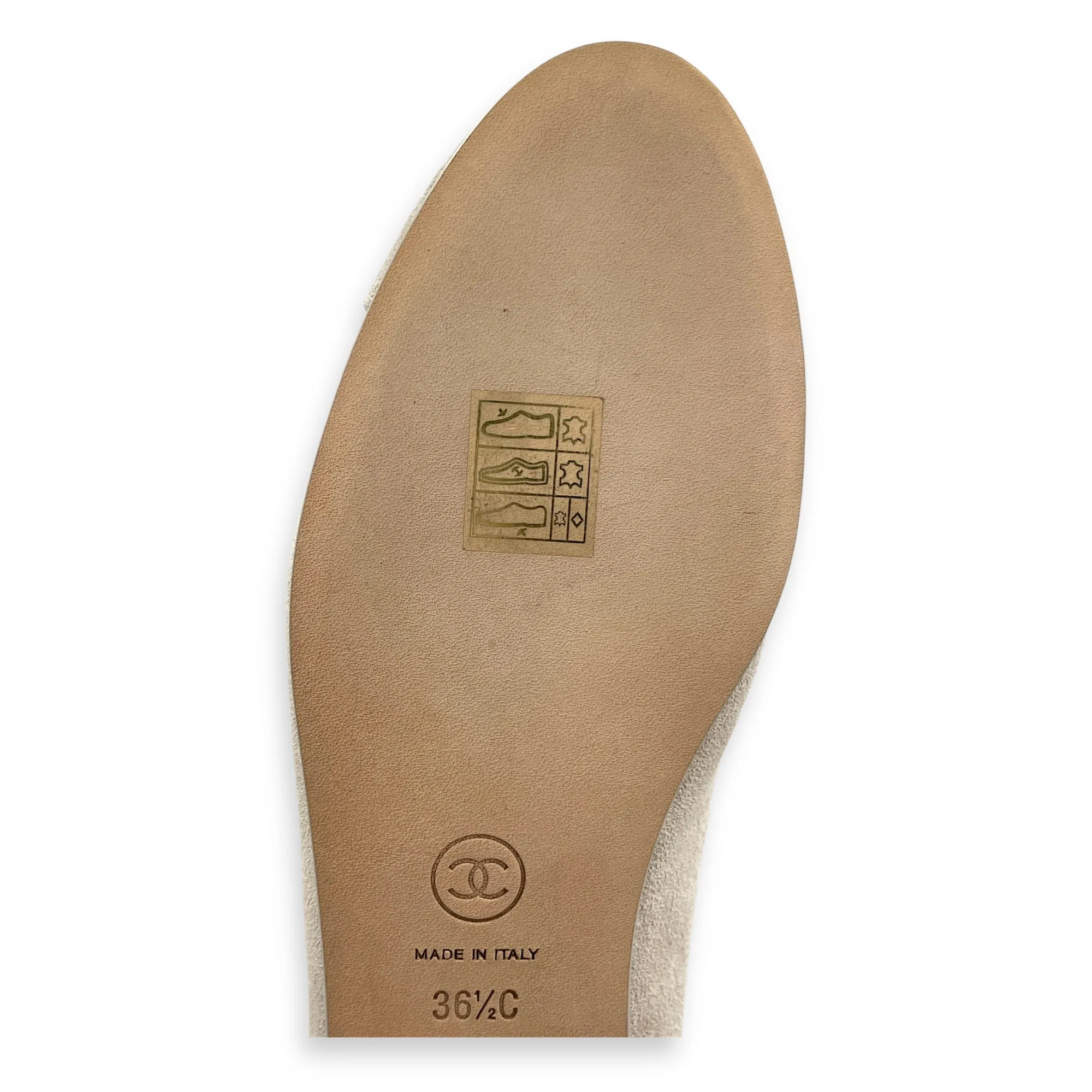 Ballerina 36.5C Grey Flats in Suede Leather